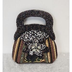 Vintage Pritzi Womens Beaded Clutch/Crossbody Handbag